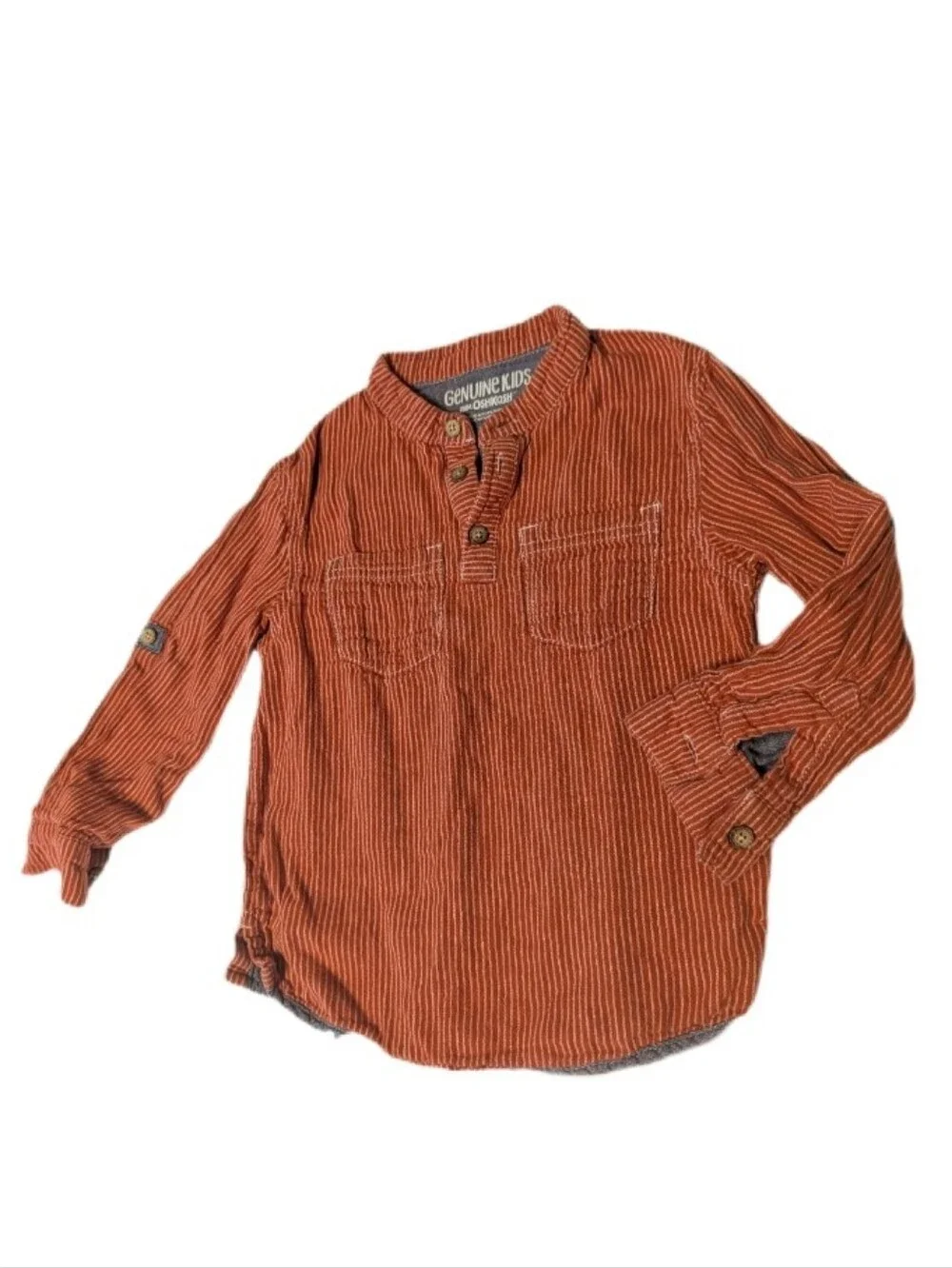 💥 OshKosh B'Gosh Burnt Red Striped Long Sleeve 5T